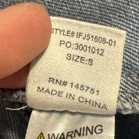 Fantastic Fawn Blue Denim Jacket Small Smiley Face Patchwork Can't Contain Happy - Picture 15 of 16